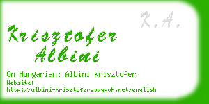 krisztofer albini business card